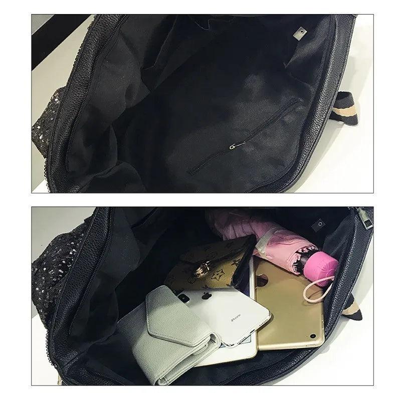 Sparkling Shoulder Bag: Large Tote for Travel