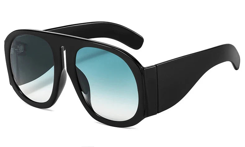 Gafas de sol de piloto con lentes degradadas para mujer, de moda, de marca, de montura grande, transparentes, para mujer 2021, gafas de sol transparentes