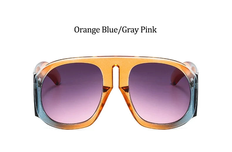 Gafas de sol de piloto con lentes degradadas para mujer, de moda, de marca, de montura grande, transparentes, para mujer 2021, gafas de sol transparentes