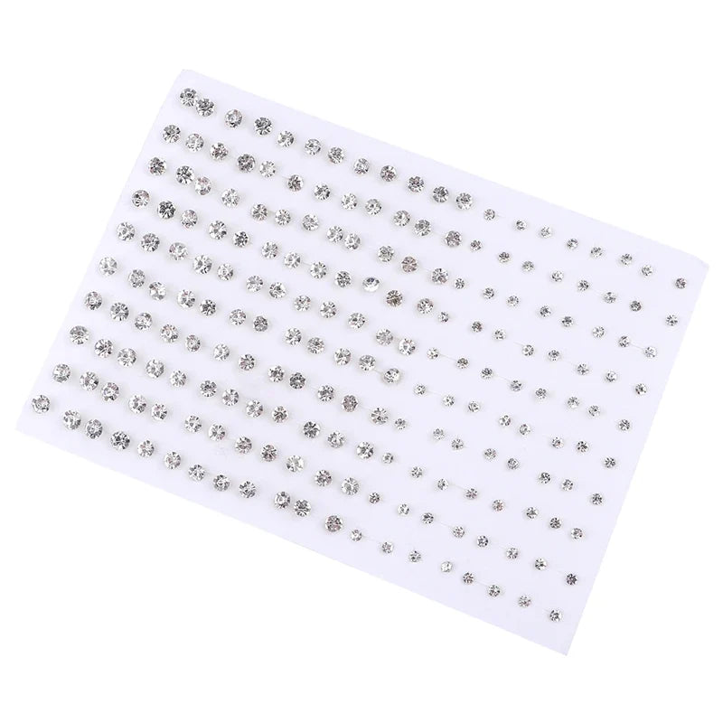 100pairs Acrylic Crystal Heart Star Moon Small Stud Earrings Set for