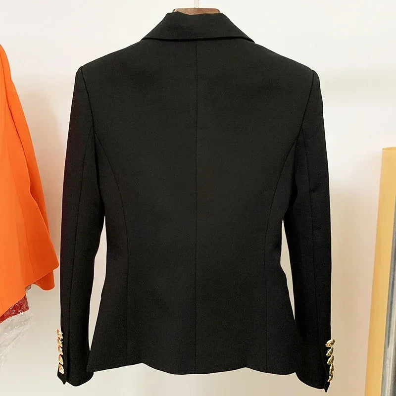 CHAQUETA DE ALTA CALIDAD Nuevo Modelo 2024 Chaqueta de diseñador para mujer Clásica cruzada con botones de león de metal Blazer Tallas S-5XL