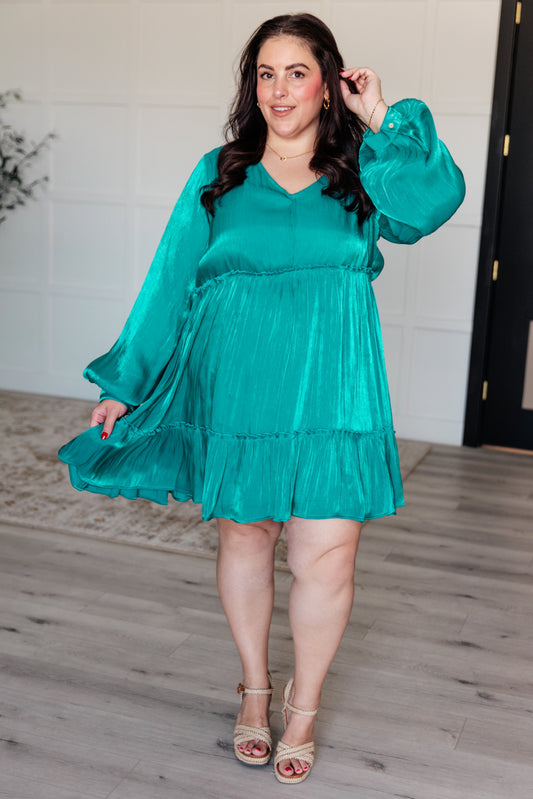 Vestido con mangas globo y escote en V Head Held High