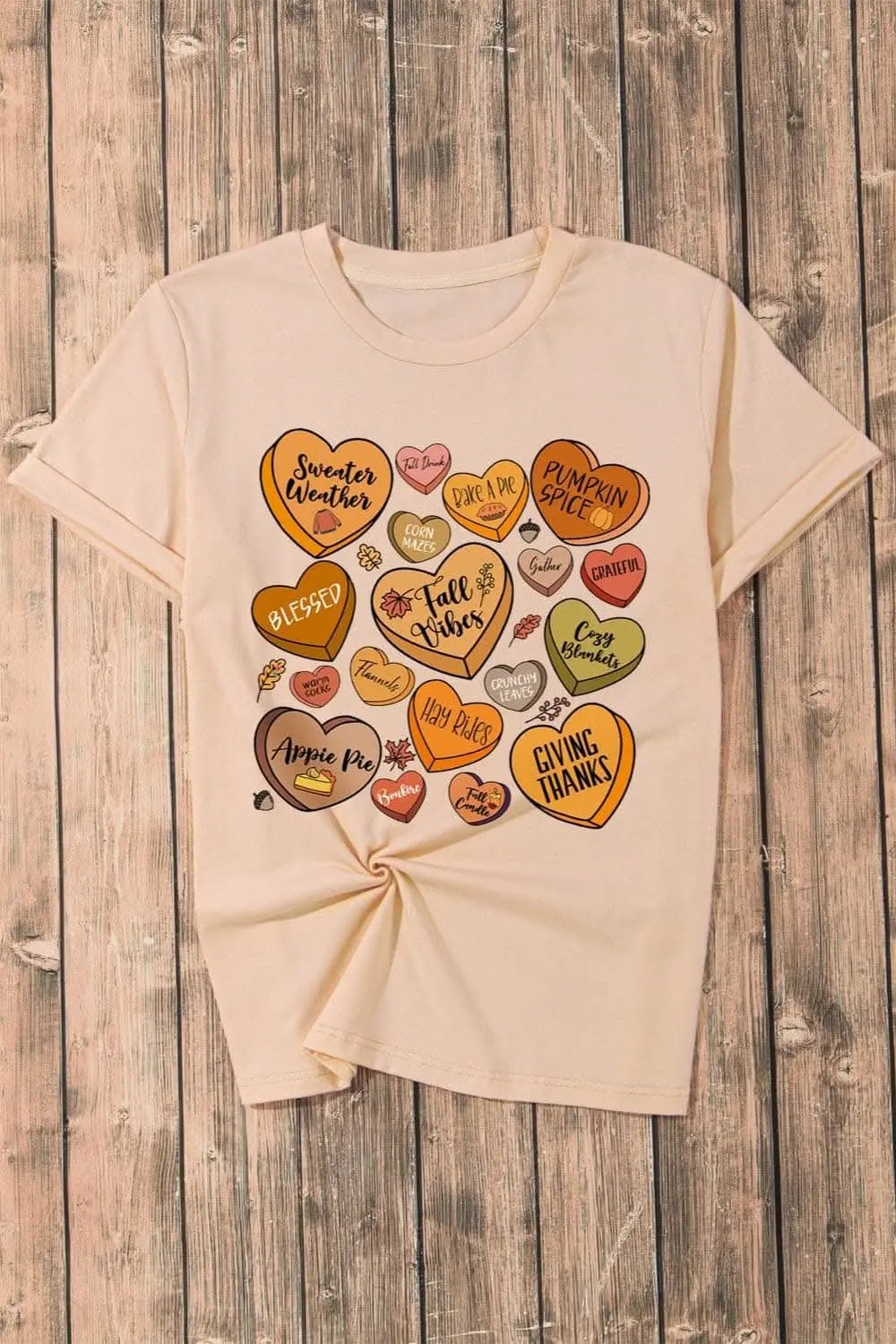 T-Shirts Trendsi Women's Heart Graphic T-Shirt Round Neck Stylish Tee