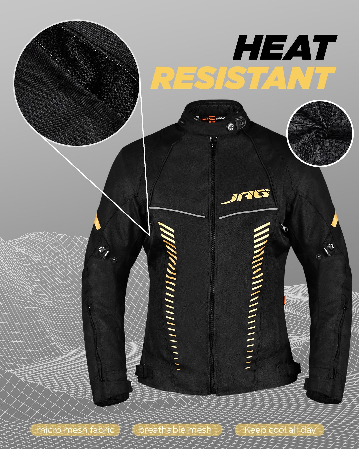 Chaqueta de moto de turismo para mujer Diana (negra)