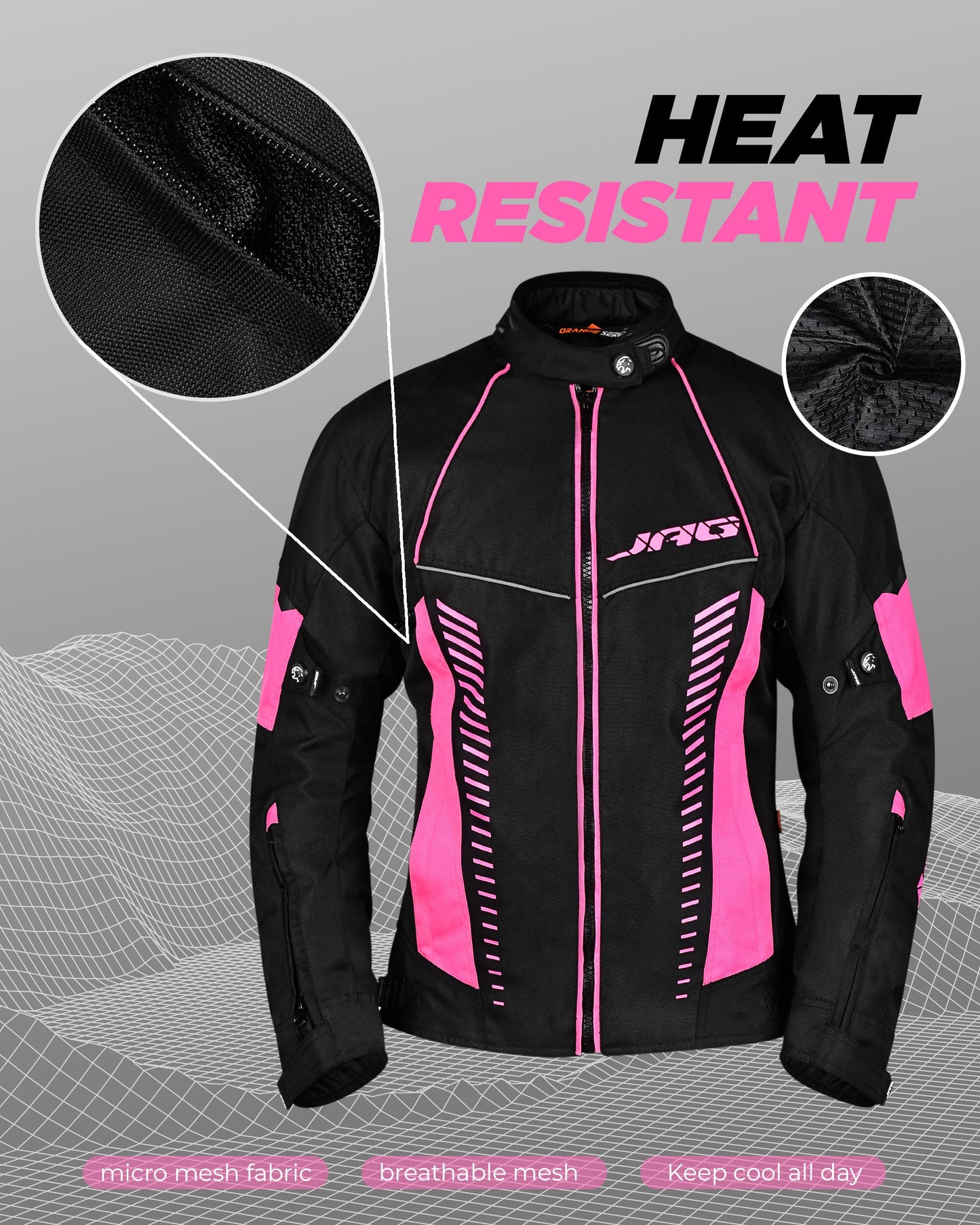 Chaqueta de Motociclista Diana para Mujer (Rosa)