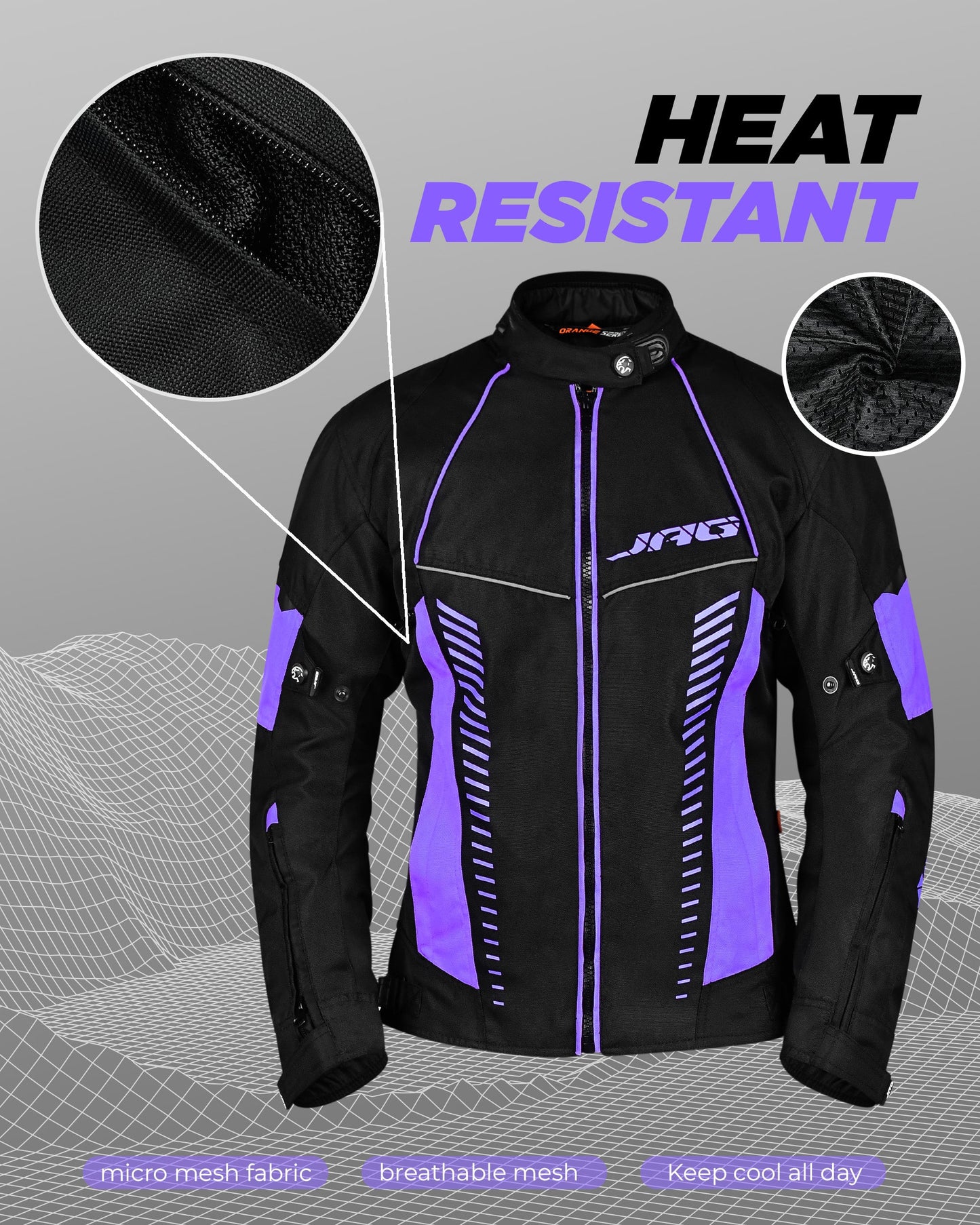 Chaqueta de Motociclista Diana para Mujer (Púrpura)