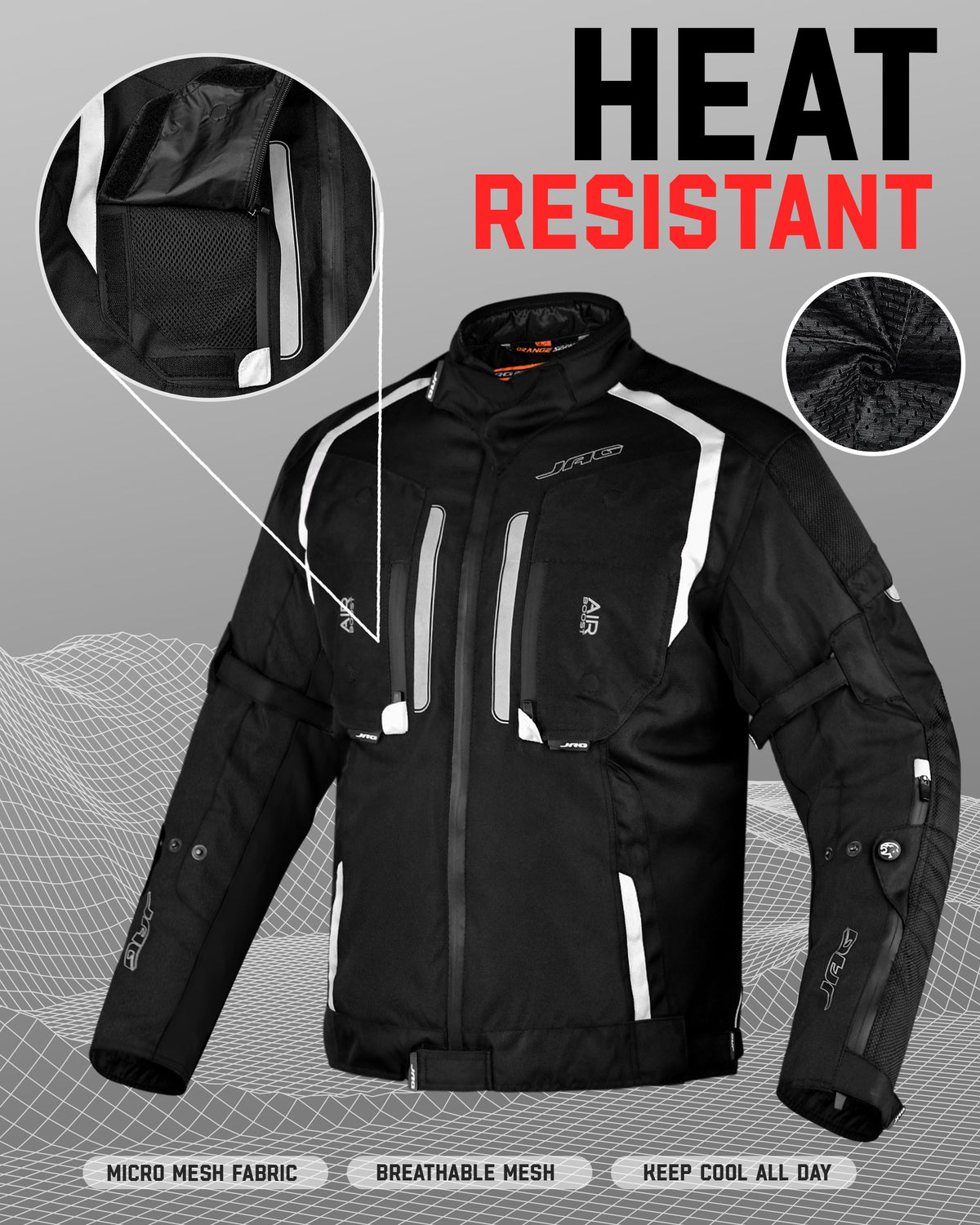 Chaqueta Protectora para Motocicleta Storm | Negro | Chaqueta para Todas las Estaciones