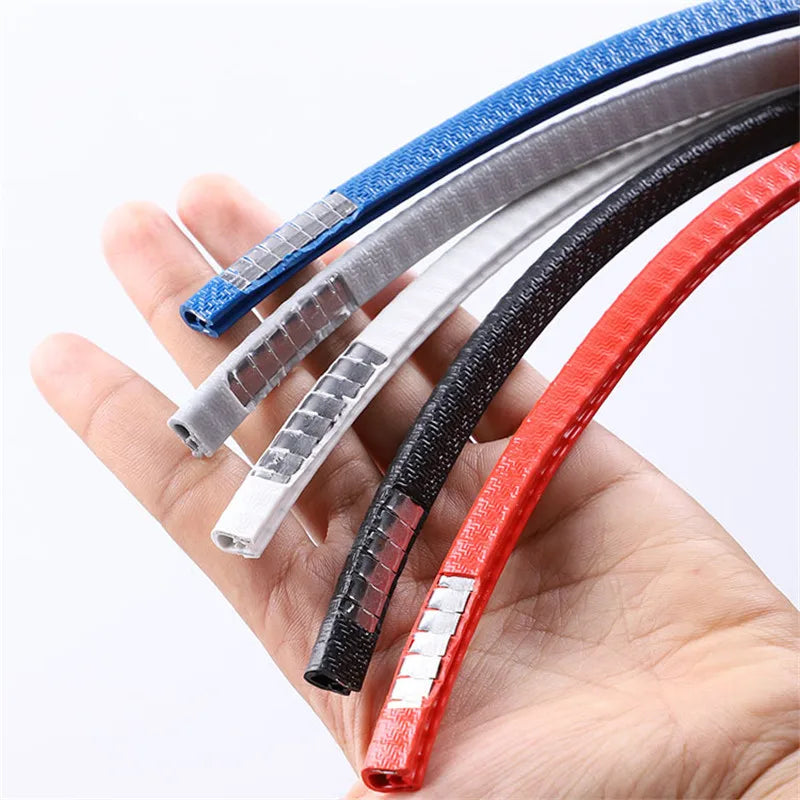 Kcimo Car Door Protector Edge Scratch Strip Guard Trim Car Door Noise reduction Anti Collision Protection With Steel Carstyling