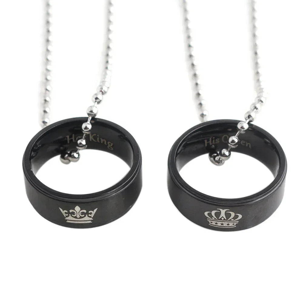 Pair Of Lovers Fashion Puzzle Anatomical Heart Necklaces Pendants Stainless Steel Chain Couple Collares Women Valentine Day Gift