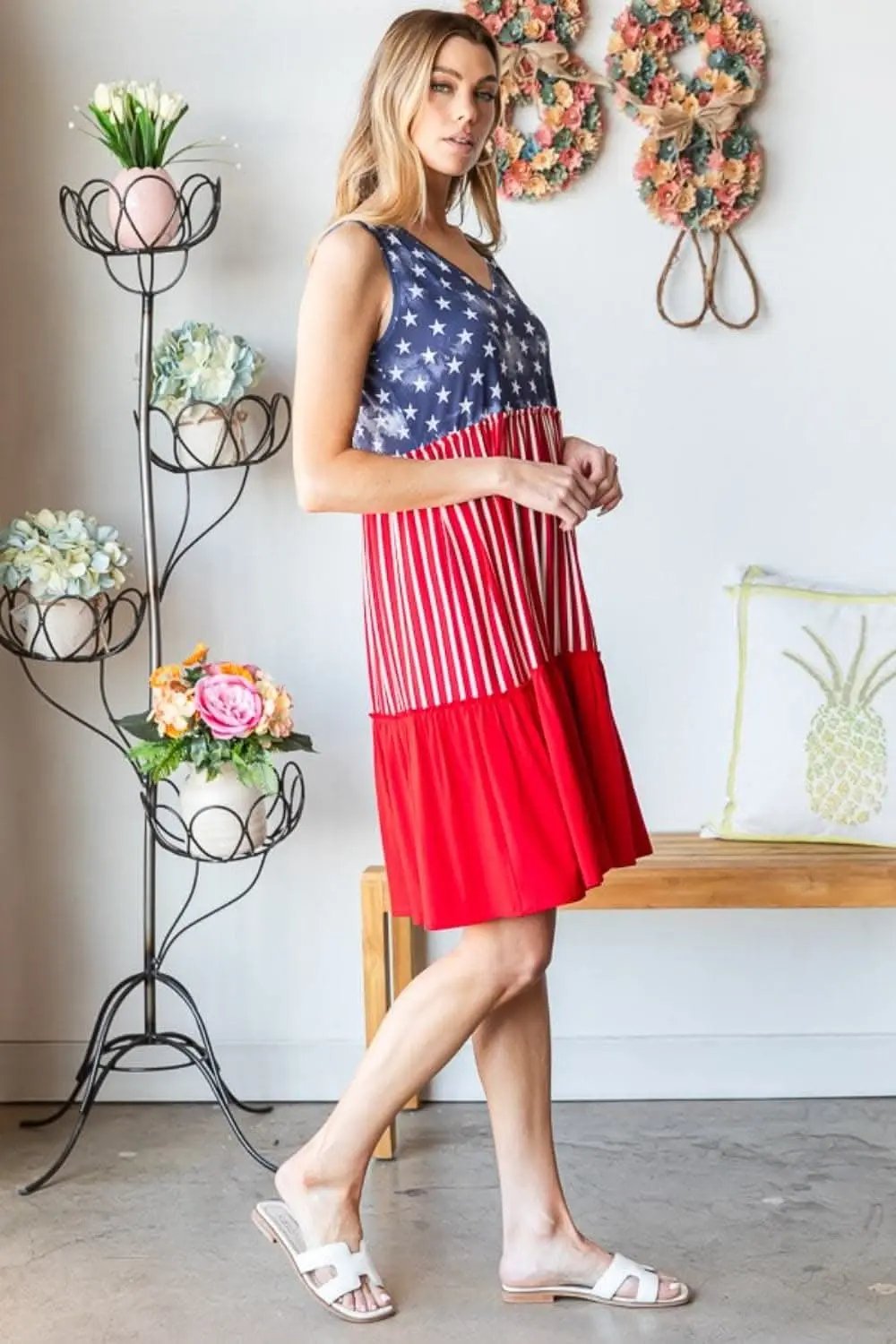 T-Shirts Trendsi Heimish Patriotic Tank Dress for Stylish Celebrati
