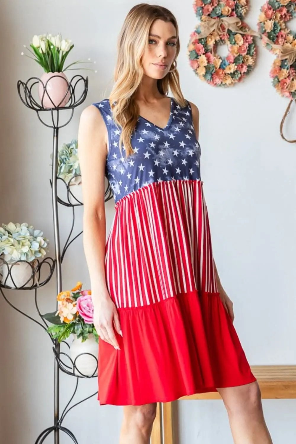 T-Shirts Trendsi Heimish Patriotic Tank Dress for Stylish Celebrati