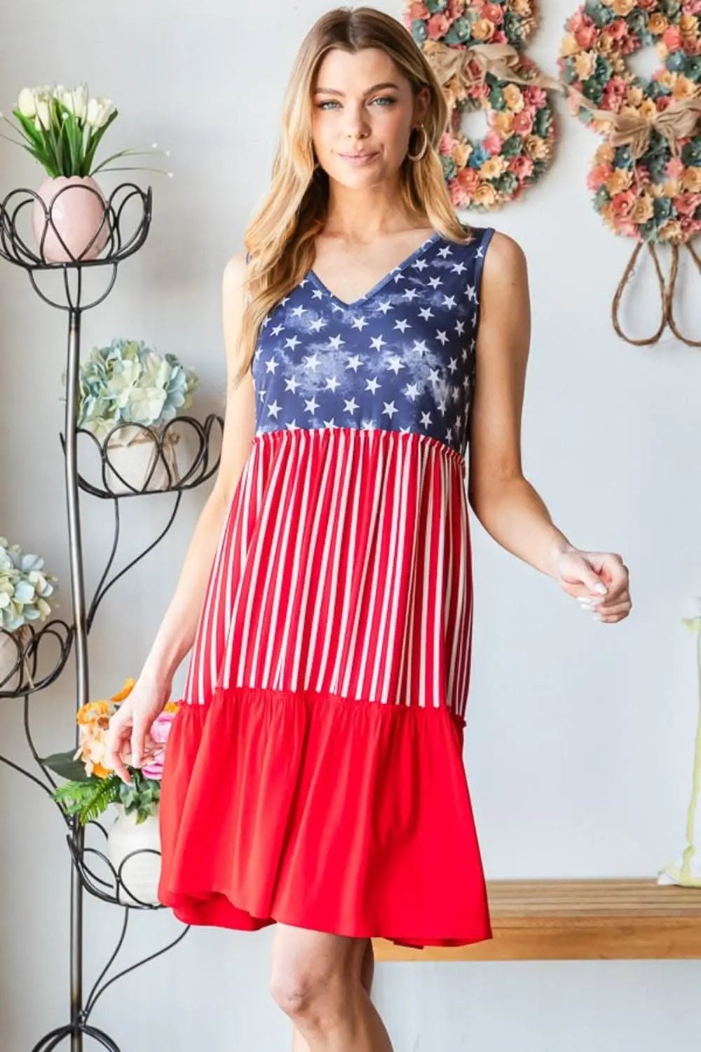 T-Shirts Trendsi Heimish Patriotic Tank Dress for Stylish Celebrati