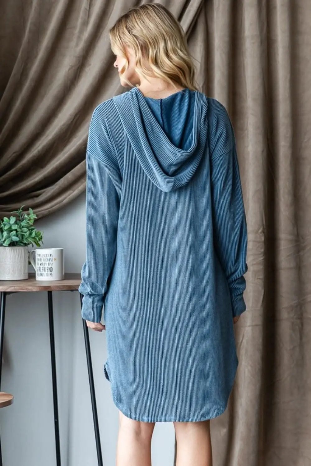 Dresses Trendsi Heimish Ribbed Long Sleeve Hooded Dress for Every