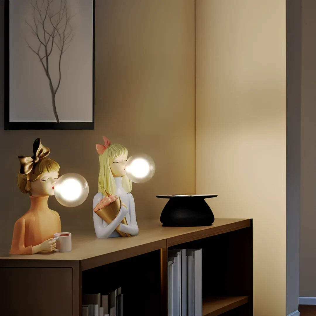 Parisian Bubble Girls Clear Glass LED Table Lamps