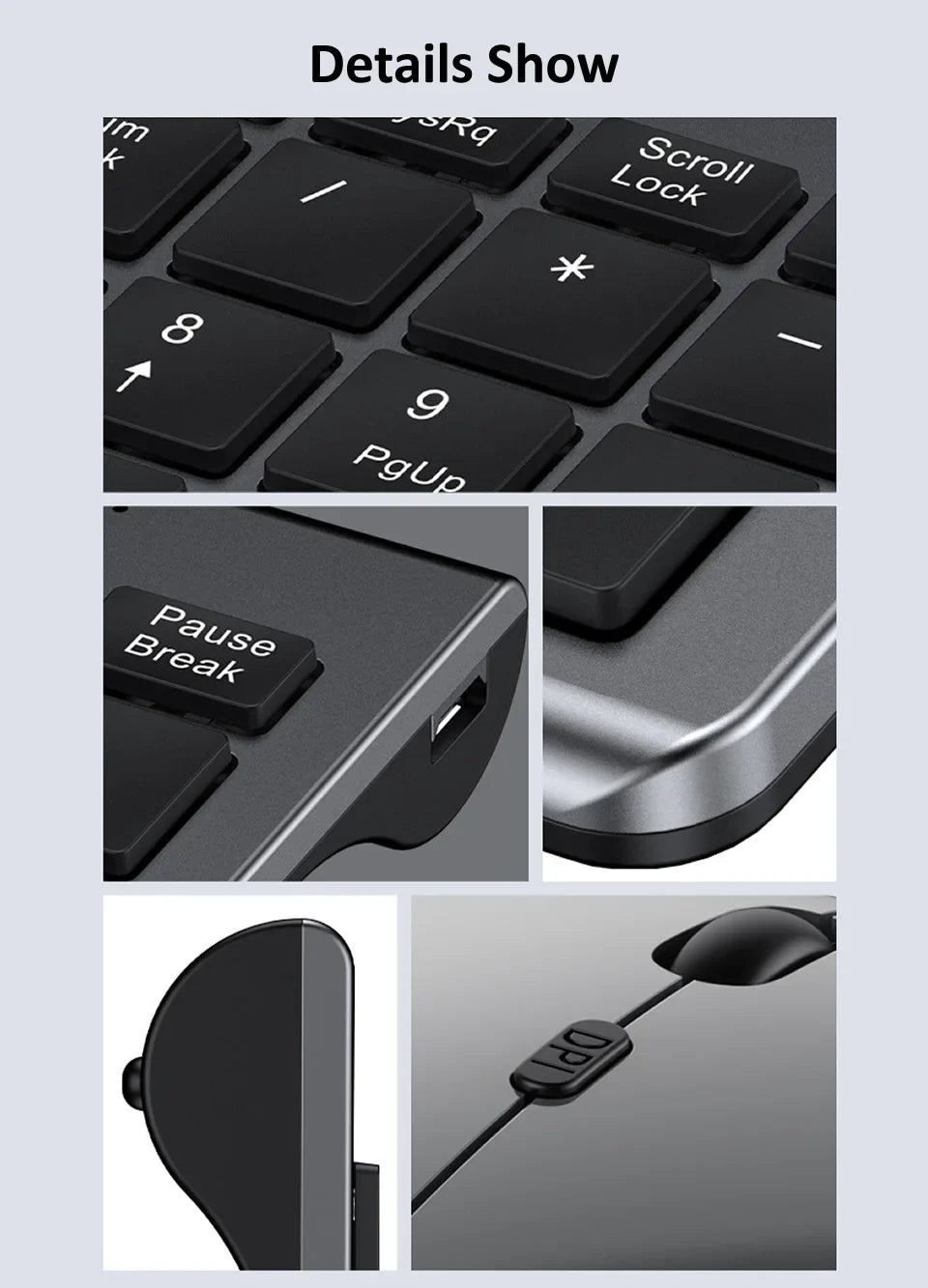 Bluetooth 5.0 2.4G Wireless Keyboard and Mouse Combo Mini Multimedia Keyboard Mouse Set for Laptop PC TV iPad Macbook Android