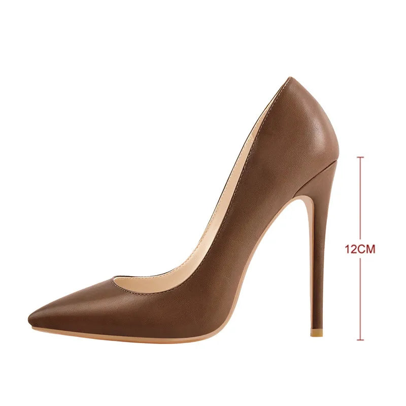 Onlymaker Women Pumps Pointed Toe Slip-On Thin Heels Patent Leather Party Wedding Office Lady Big Size Shoes