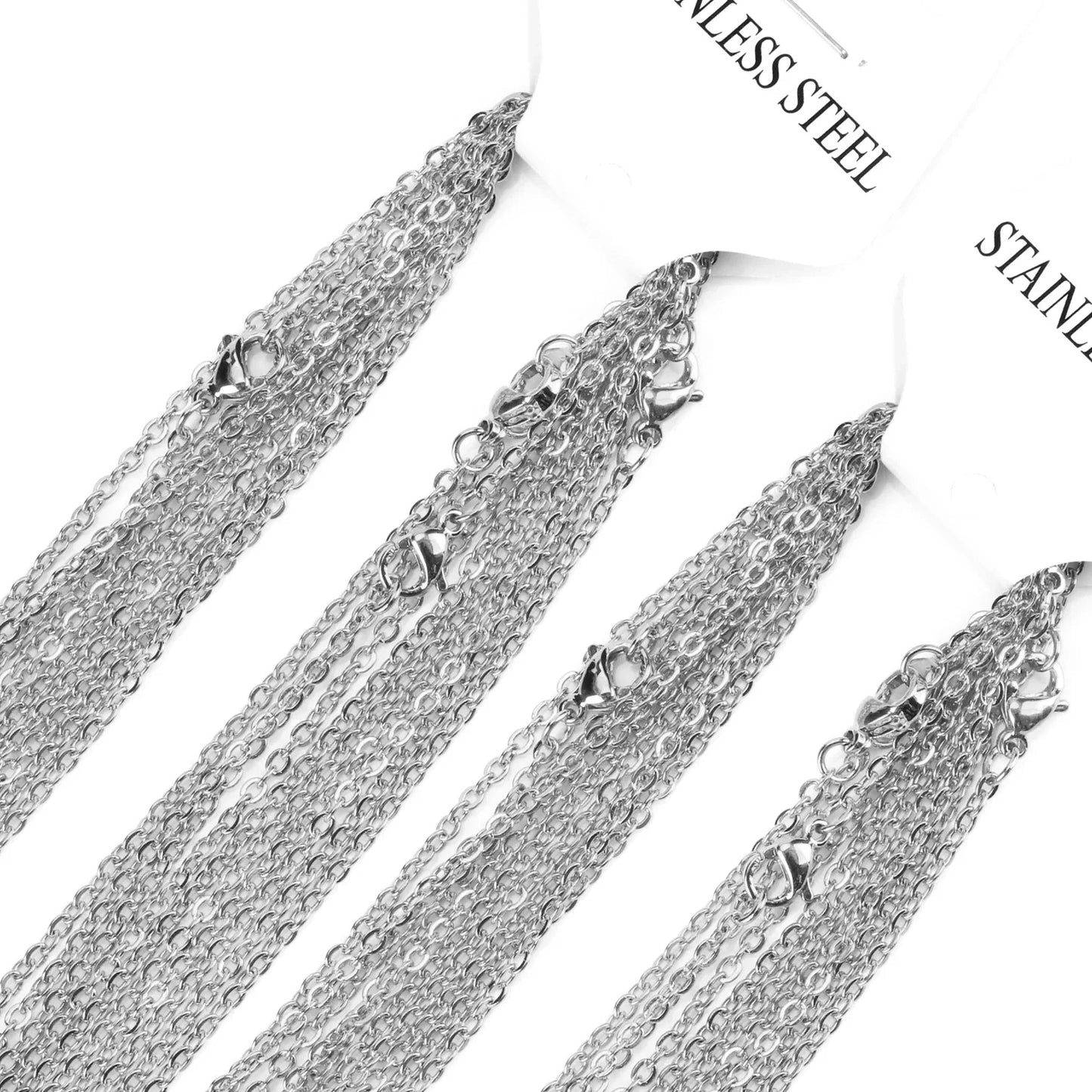 LUXUKISSKIDS Stainless Steel Chains DIY Jewelry Making O-Chain Necklace 10pcs/Lots 1.5/2MM Woman Accessories Choker 18K Golden