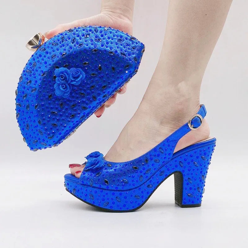 Conjunto de zapatos italianos con bolsos a juego HKV1-8
