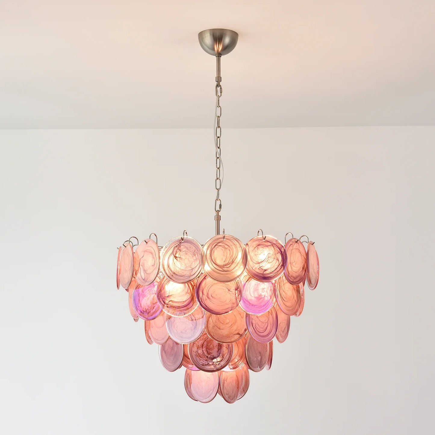 Araña de Murano con Discos Rosados