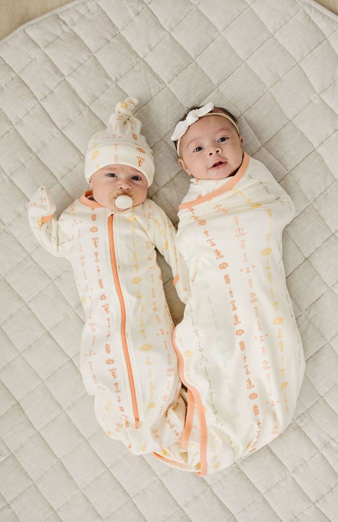 Saco de dormir de algodón orgánico con certificación GOTS - Boho Floral