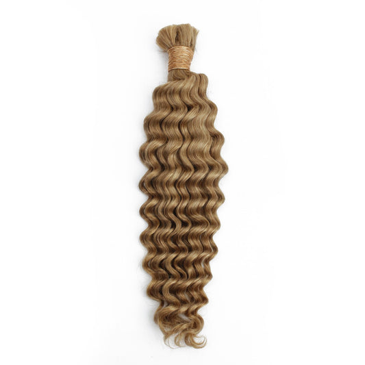 Cabello para trenzar humano 100% rubio miel, de onda profunda 27, a granel