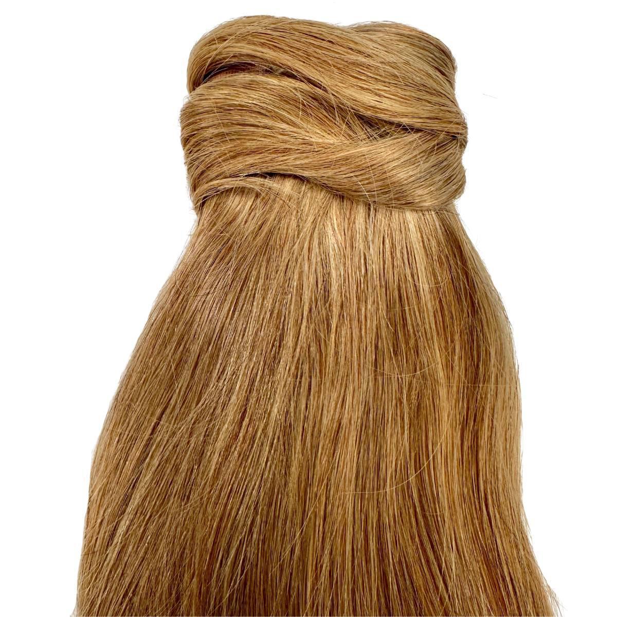 Cola de caballo de extensión de cabello 100% humano rubio miel