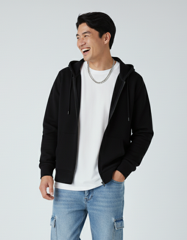 Sudadera con Capucha de Cremallera Gruesa P2017