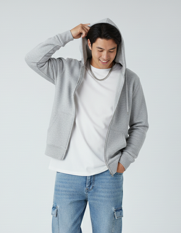 Sudadera con Capucha de Cremallera Gruesa P2017