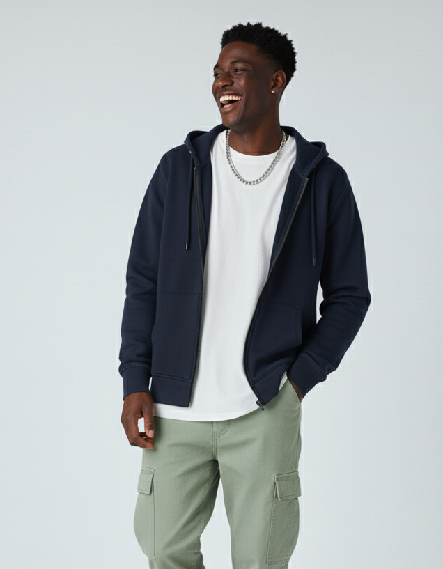Sudadera con Capucha de Cremallera Gruesa P2017