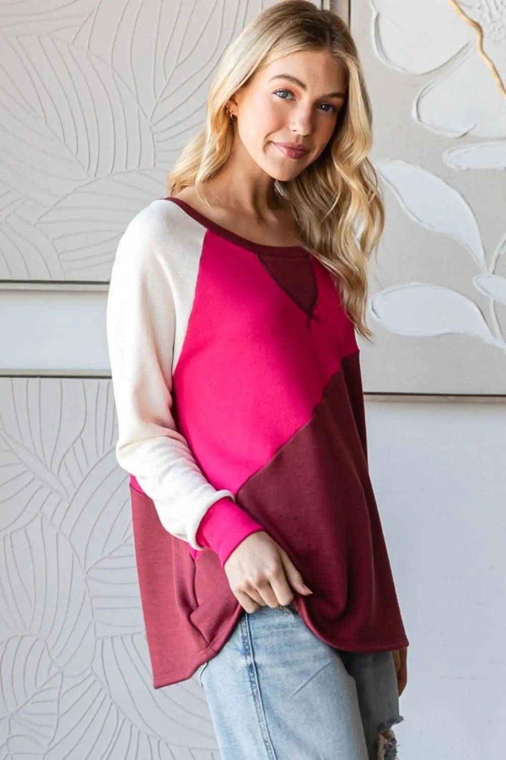 Pants Trendsi Color Block T-Shirt Women's Casual Tee TikTok Trendy Top