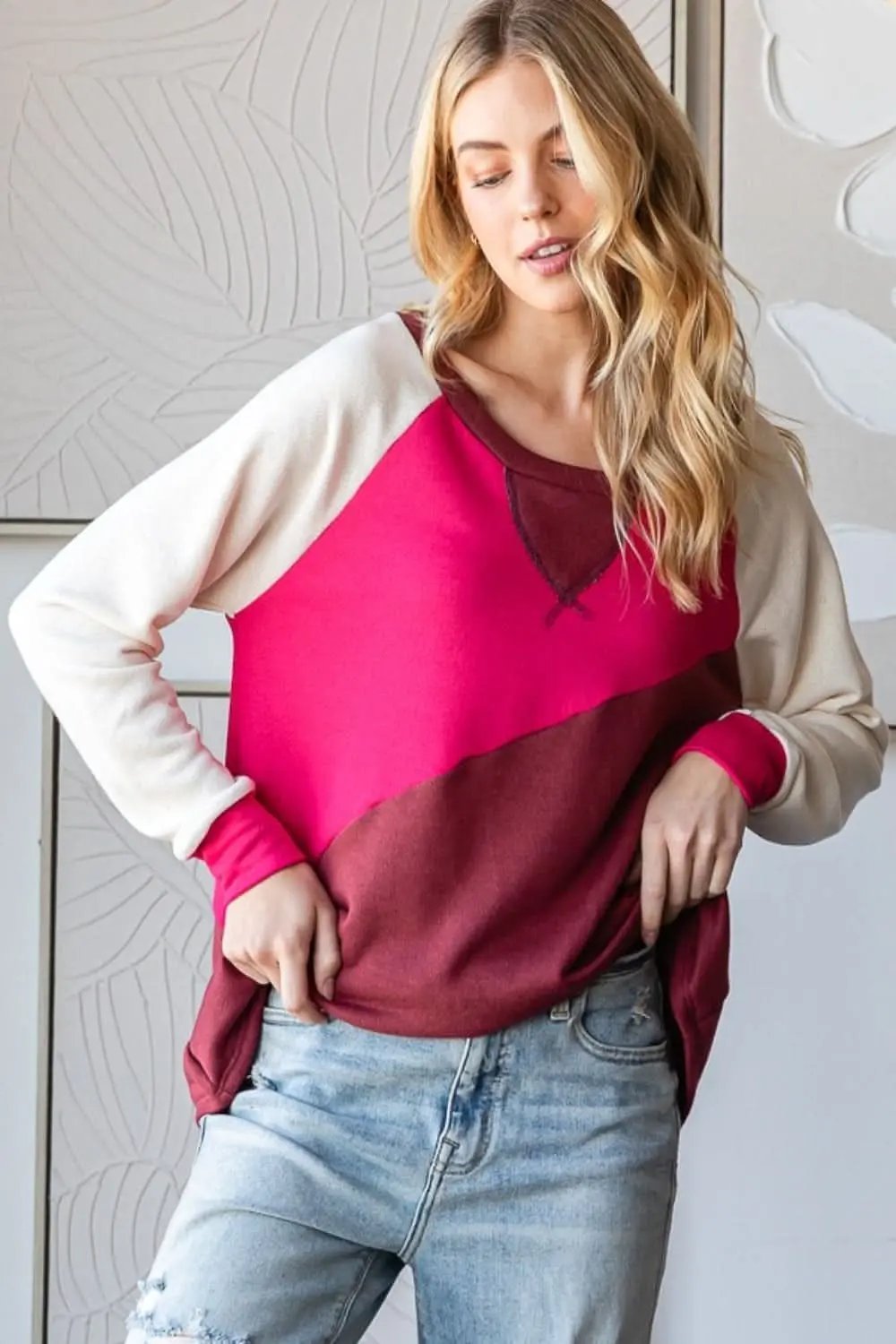Pants Trendsi Color Block T-Shirt Women's Casual Tee TikTok Trendy Top