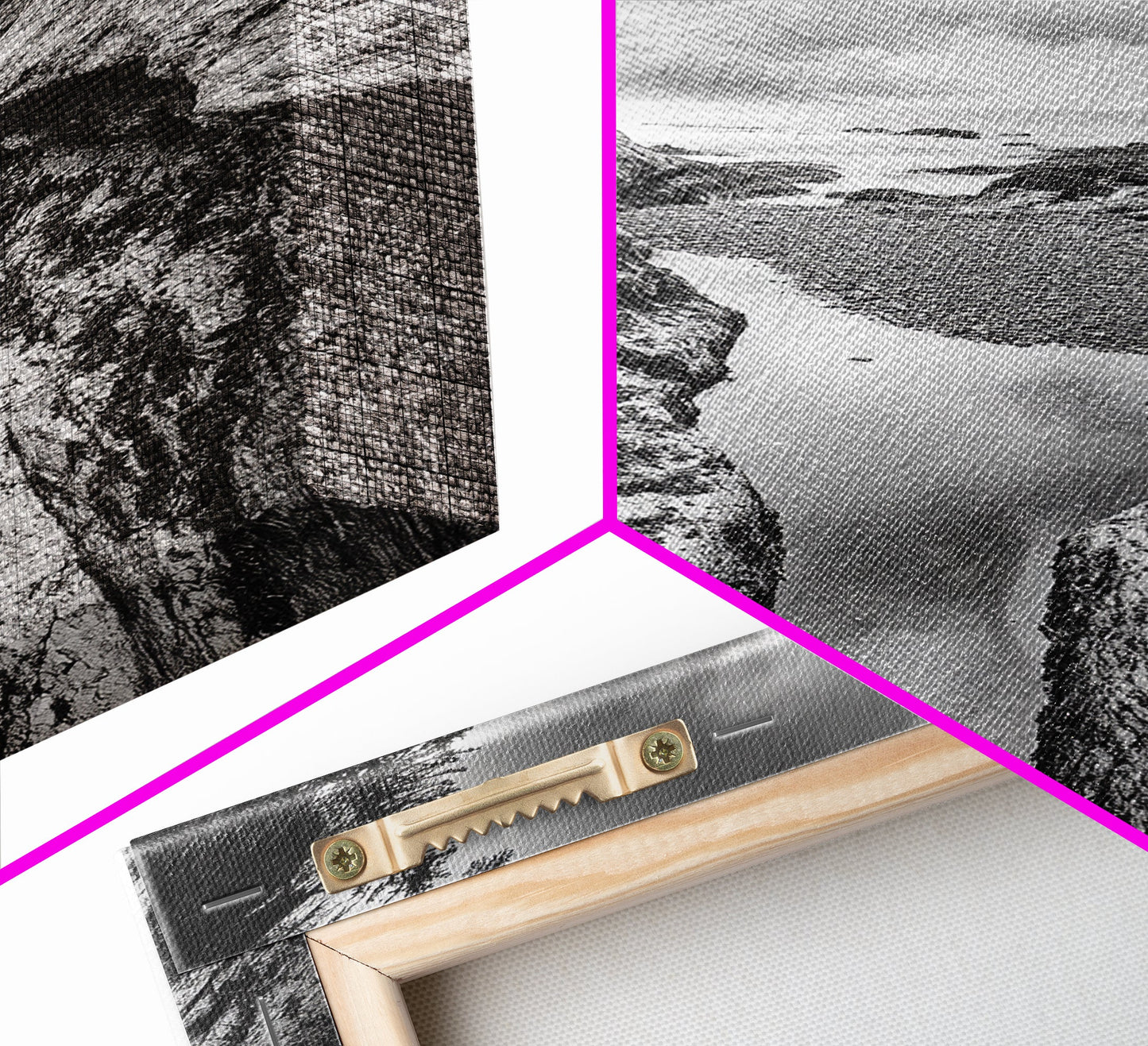 Ocean Ravine, Rugged Coastline, Pacific Wilderness, Stormy Seascape, Framed Canvas Print, Adventure Wall Art, Nature Home Decor