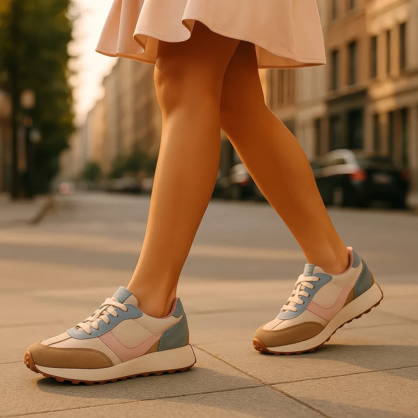 Zapatillas con cordones Howell color topo para mujer