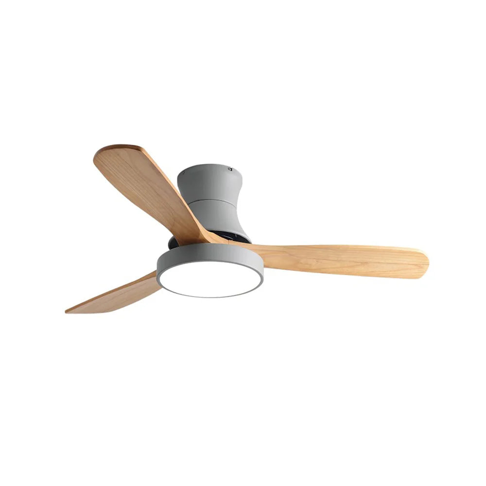 Lámpara de ventilador de techo de aspas de madera Hugger