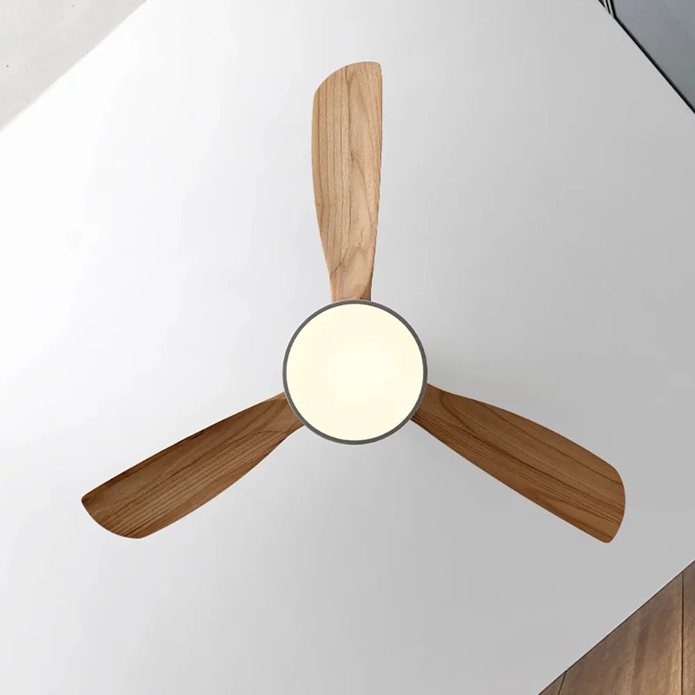 Lámpara de ventilador de techo de aspas de madera Hugger