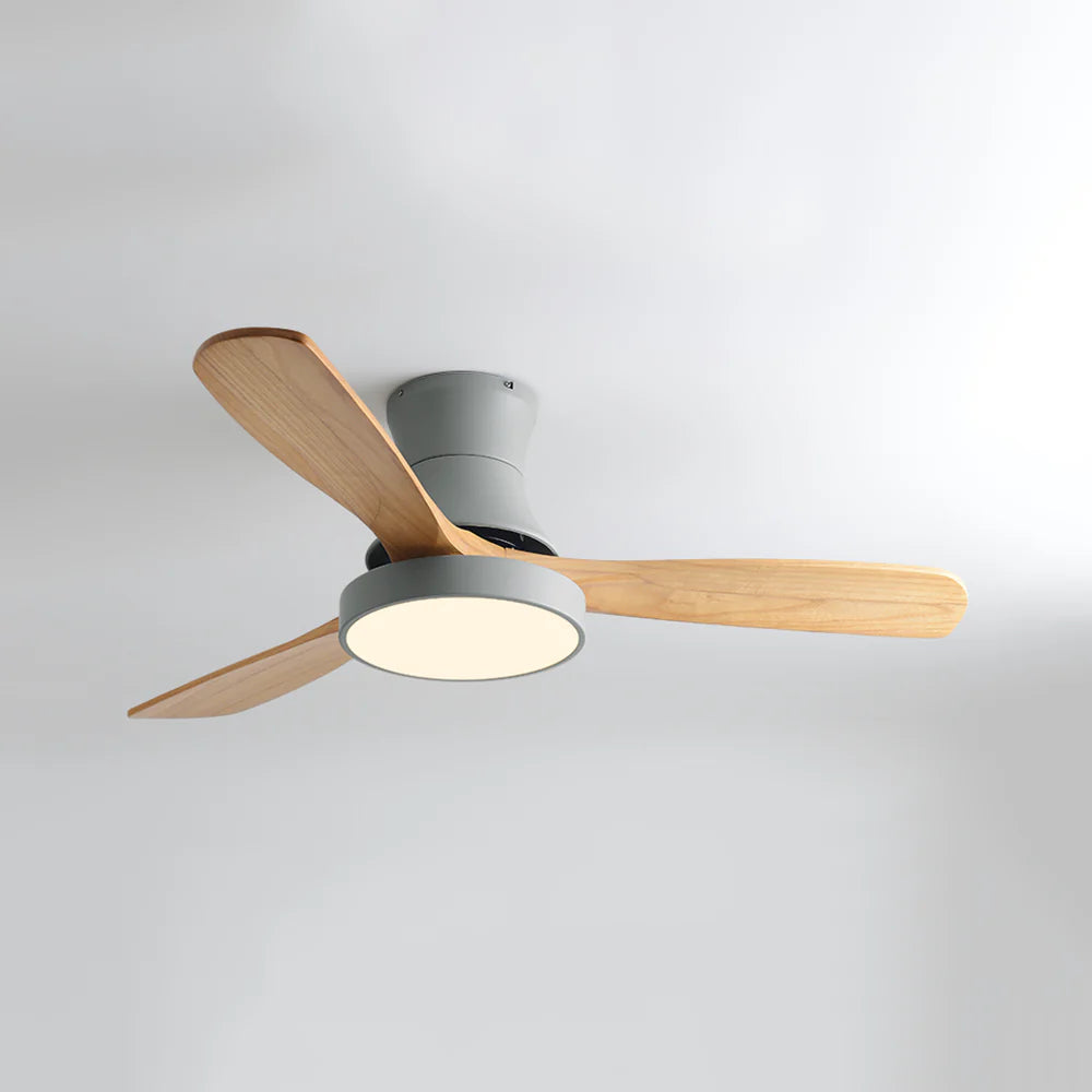 Lámpara de ventilador de techo de aspas de madera Hugger
