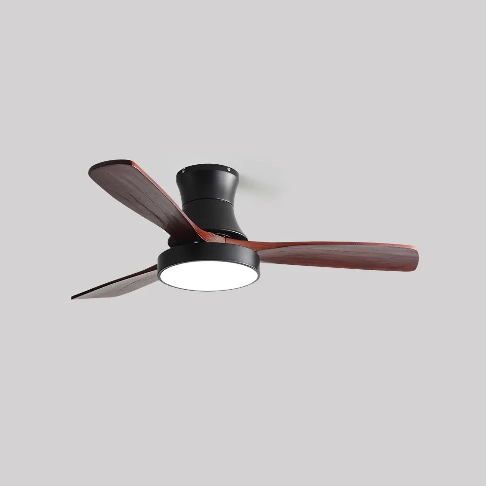 Lámpara de ventilador de techo de aspas de madera Hugger
