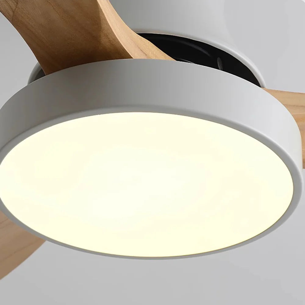 Lámpara de ventilador de techo de aspas de madera Hugger