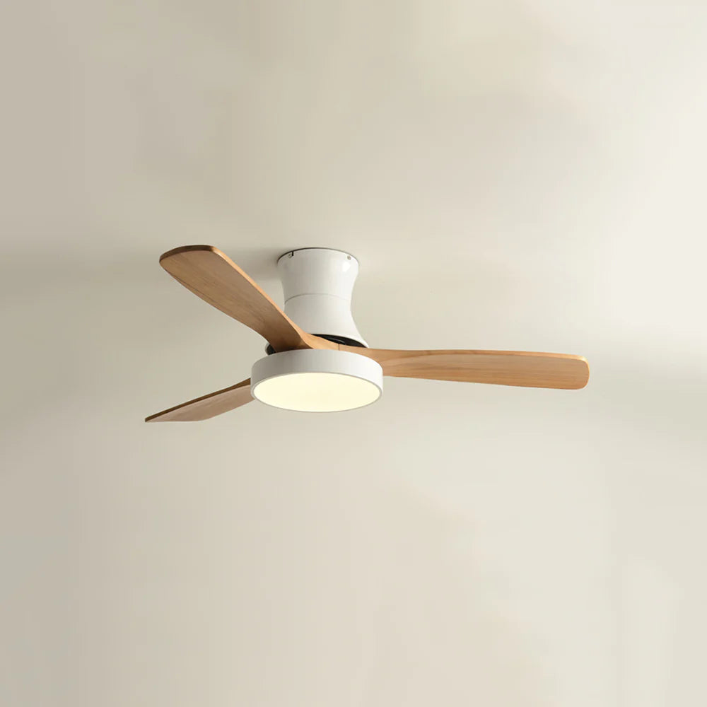 Lámpara de ventilador de techo de aspas de madera Hugger