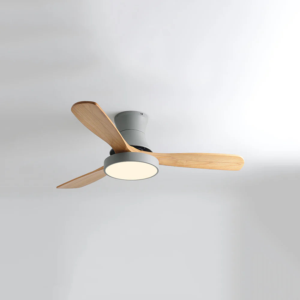 Lámpara de ventilador de techo de aspas de madera Hugger