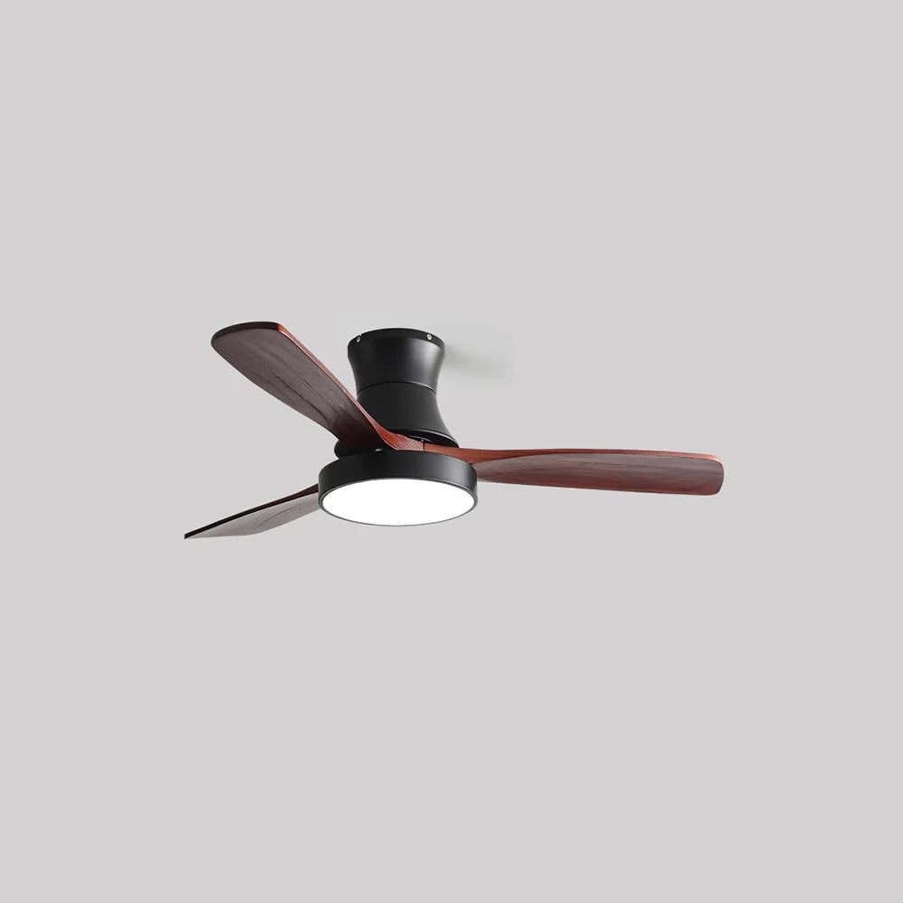 Lámpara de ventilador de techo de aspas de madera Hugger