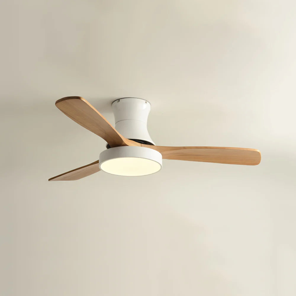 Lámpara de ventilador de techo de aspas de madera Hugger