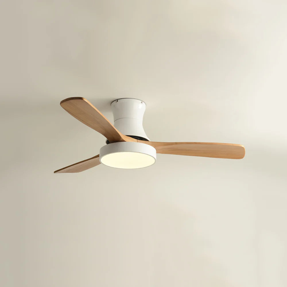 Lámpara de ventilador de techo de aspas de madera Hugger
