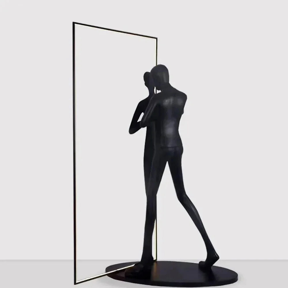 Lámpara de pie Escultura de espejo humano