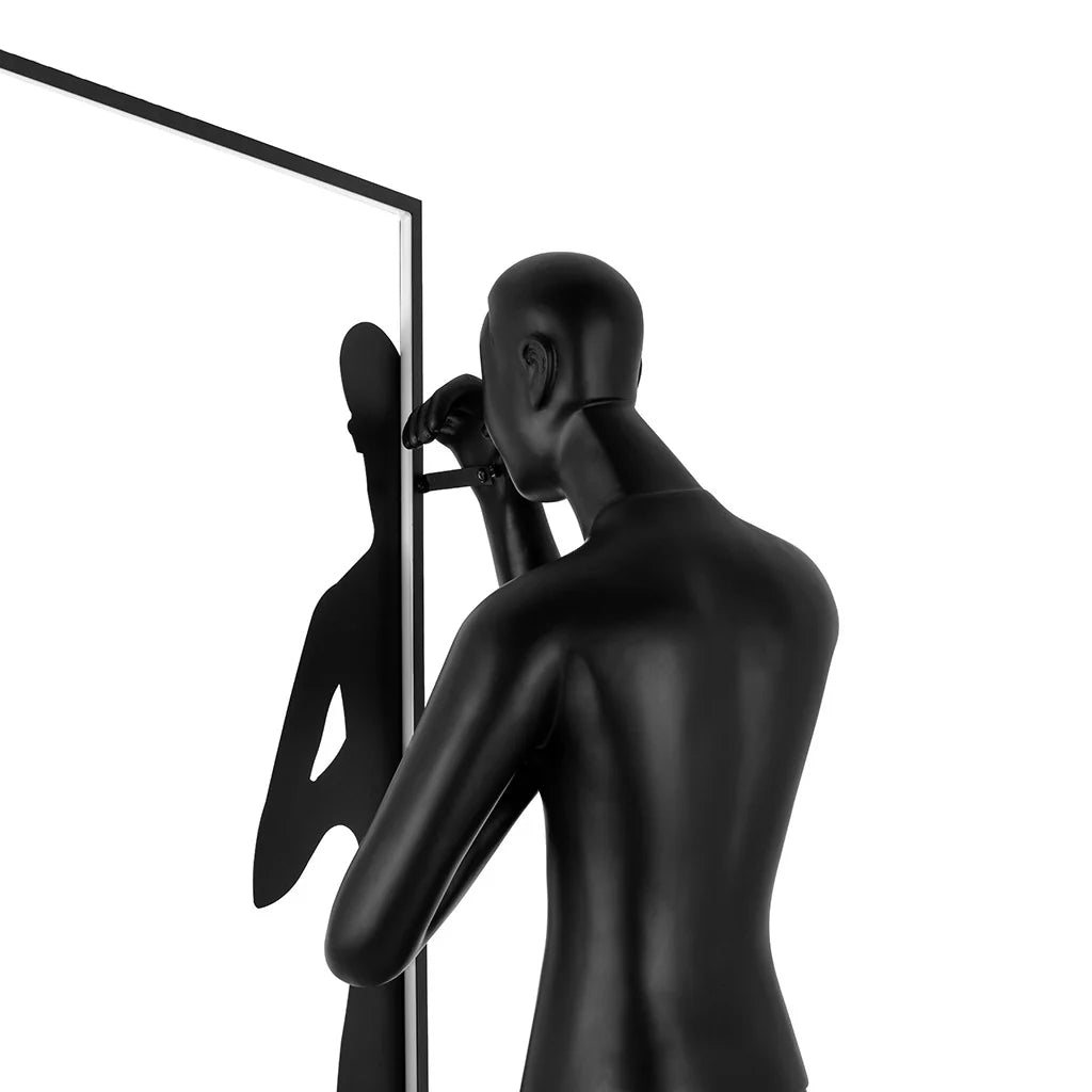 Lámpara de pie Escultura de espejo humano