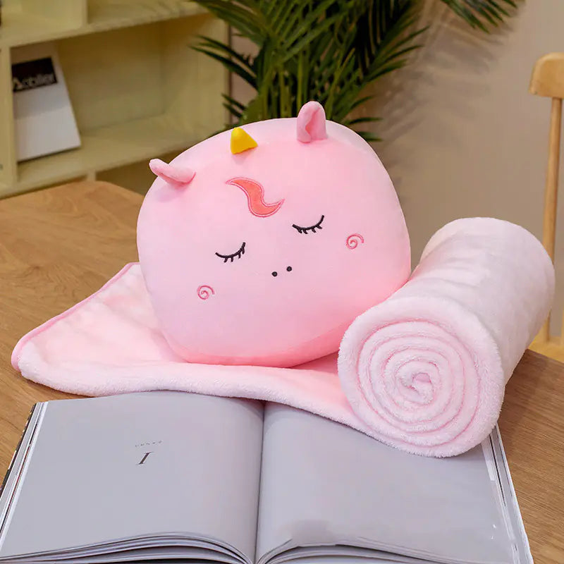 Winter Comfort: Pillow and Stuffed Toy Blanket Set