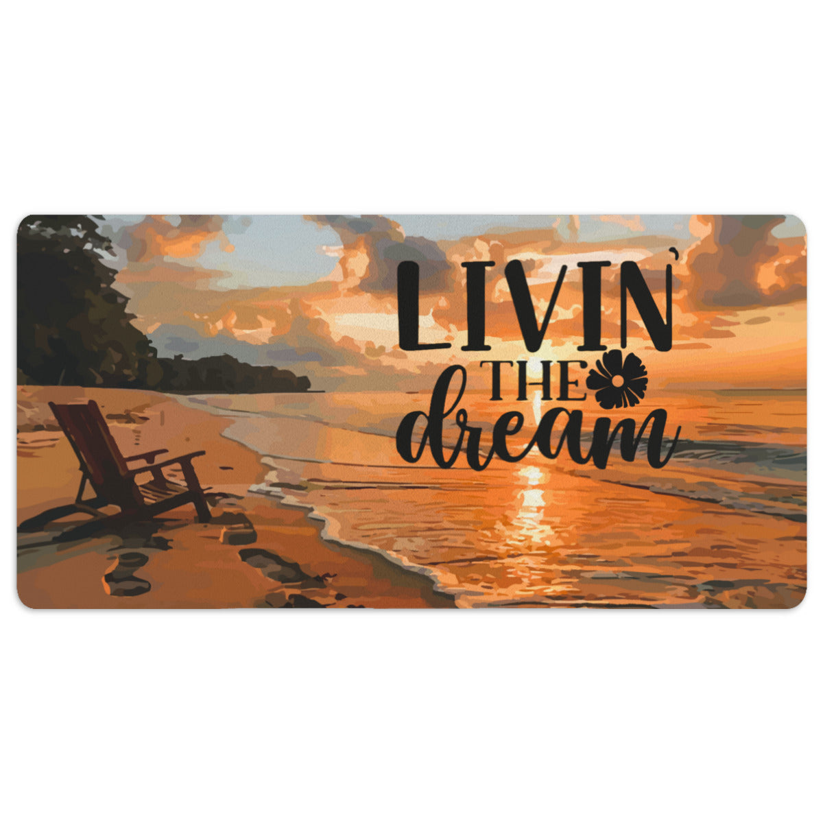 Livin' the Dream Beach Sunset Large Mousepad Desk Mat -available in 2 sizes