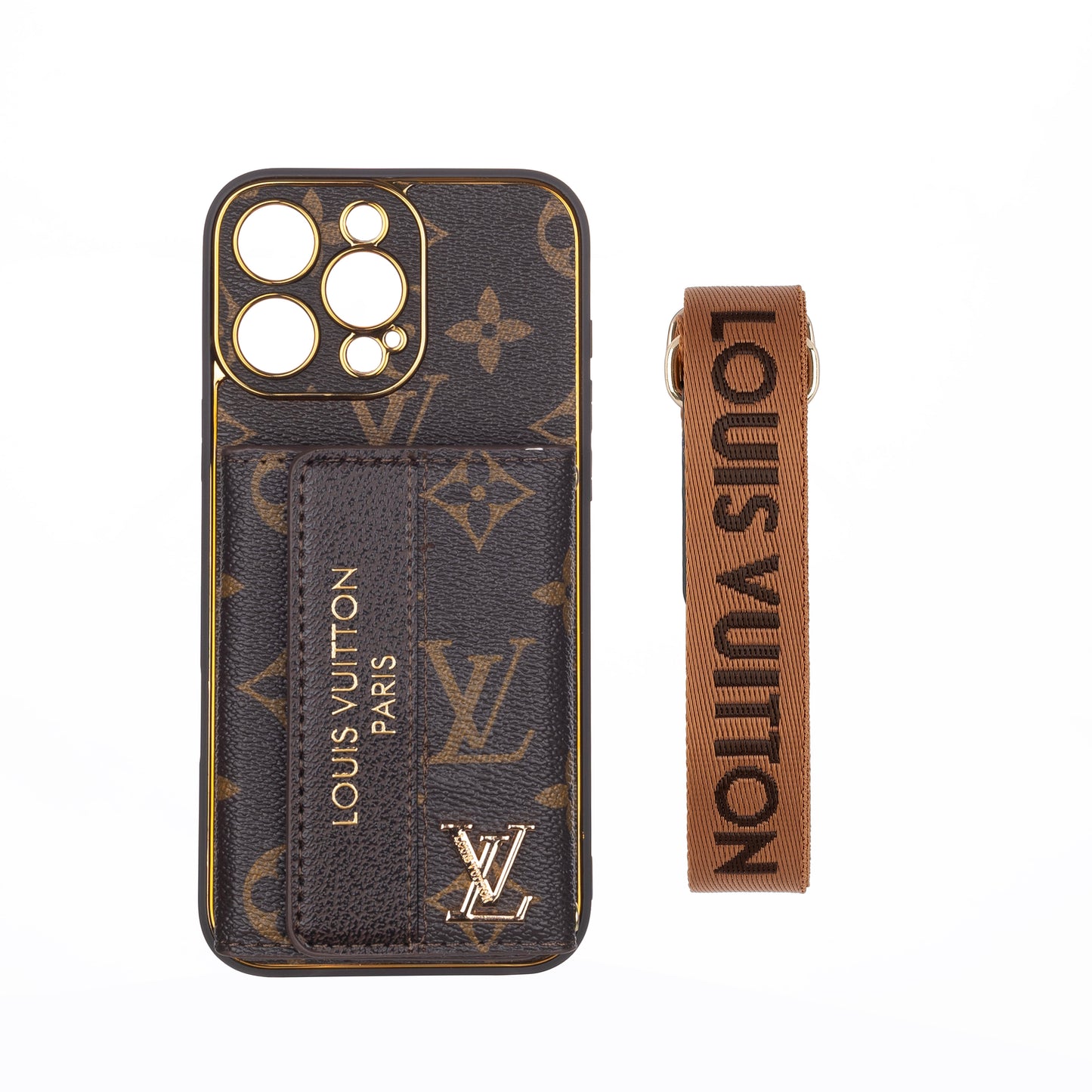 Estuche de teléfono con tarjetero de lujo, nuevo clásico