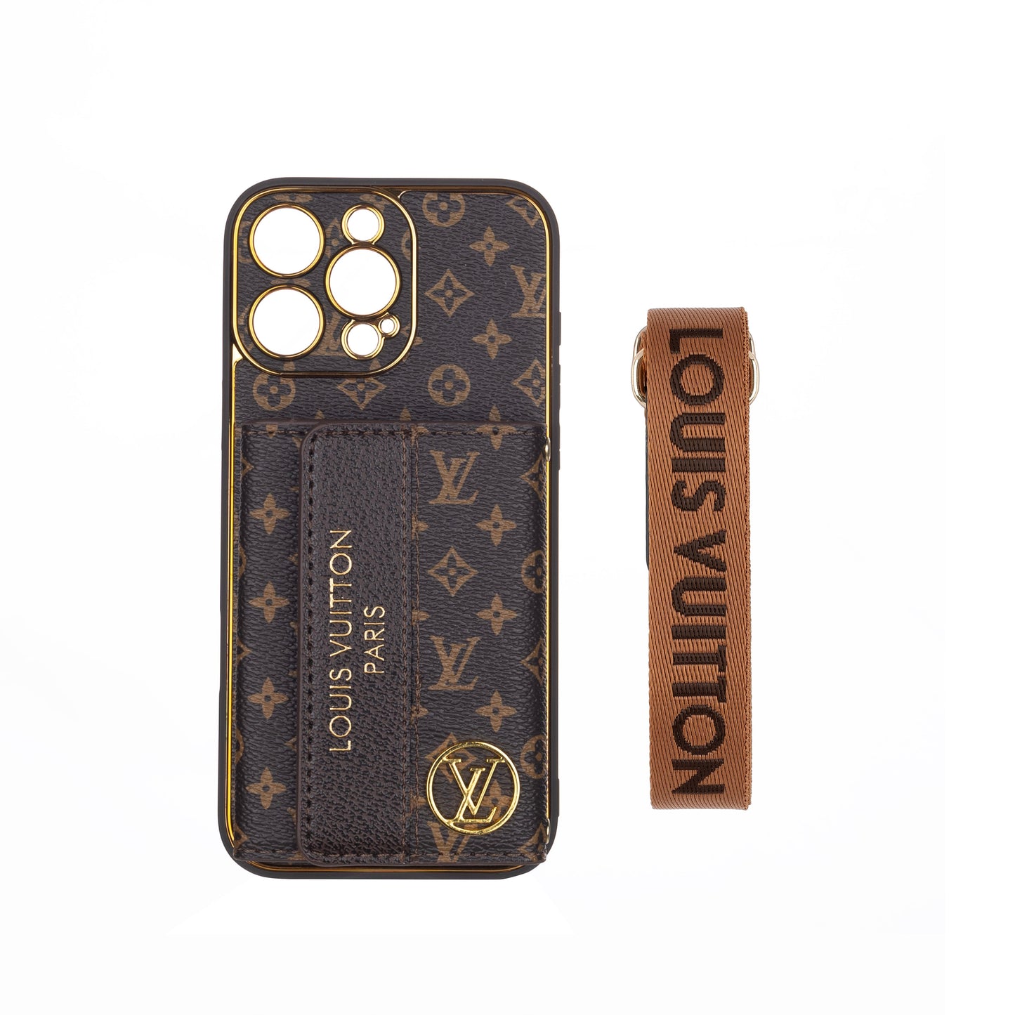 Estuche de teléfono con tarjetero de lujo, nuevo clásico