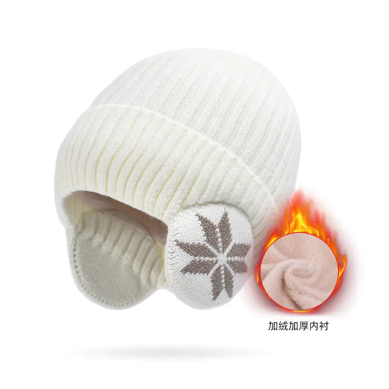 Winter Knit Beanie with Ear Protection for Men and Women